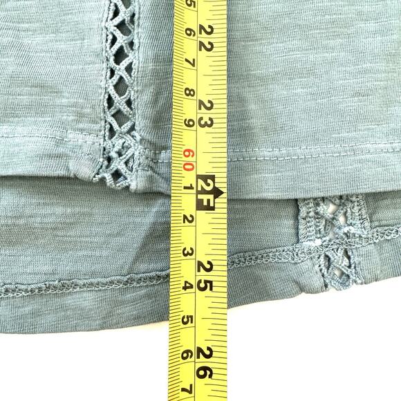 NWT Sundance Women’s Dinah Eyelet Shirt Top Blue Short Sleeve V-Neck - Picture 5 of 11